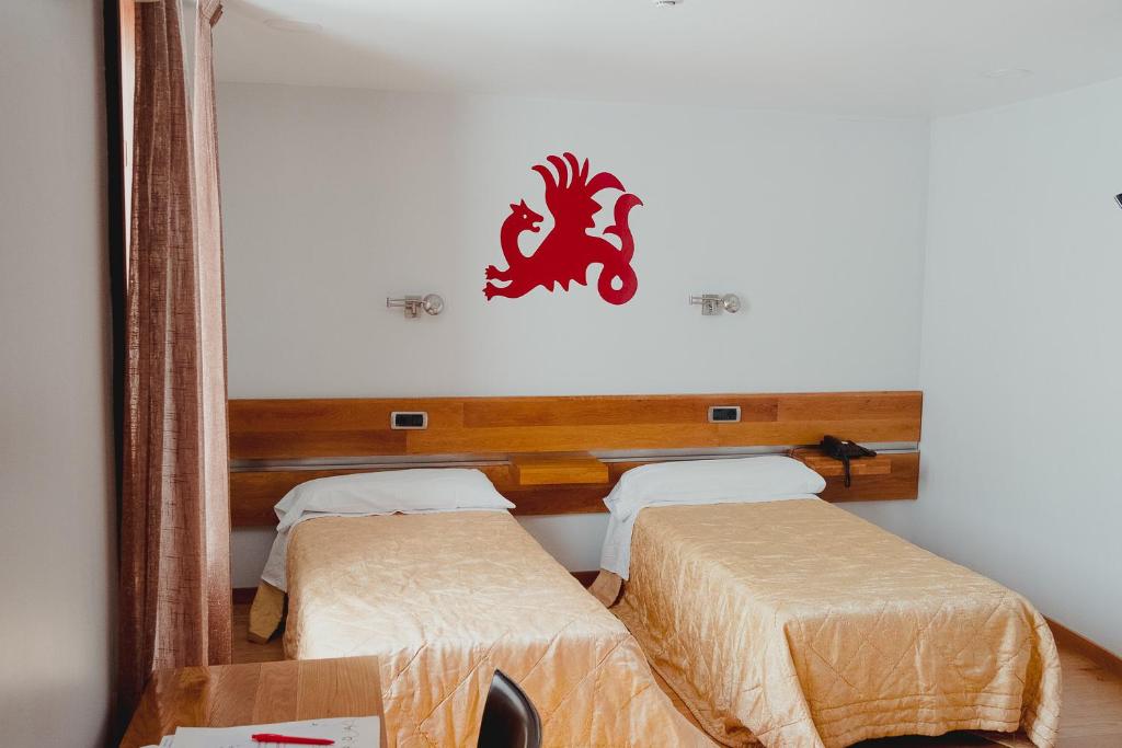 Cama o camas de una habitación en Posada Miranda