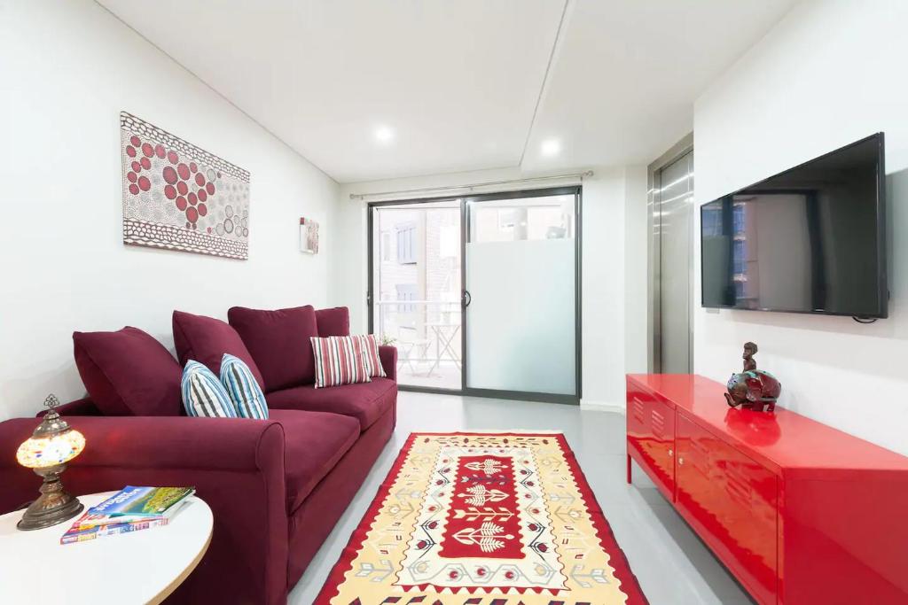 Et sittehjørne på City Stay apartment, Darling Harbour, Sydney