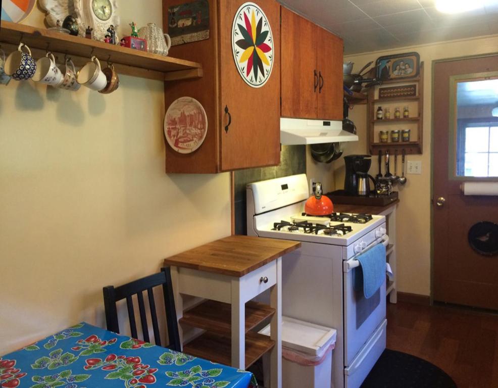 Kuchyň nebo kuchyňský kout v ubytování Fivespot Cabin