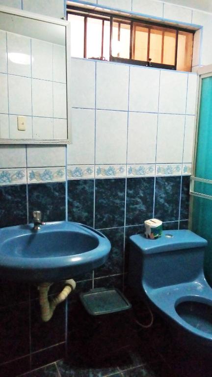 Koupelna v ubytování Hostal Las Palmeras