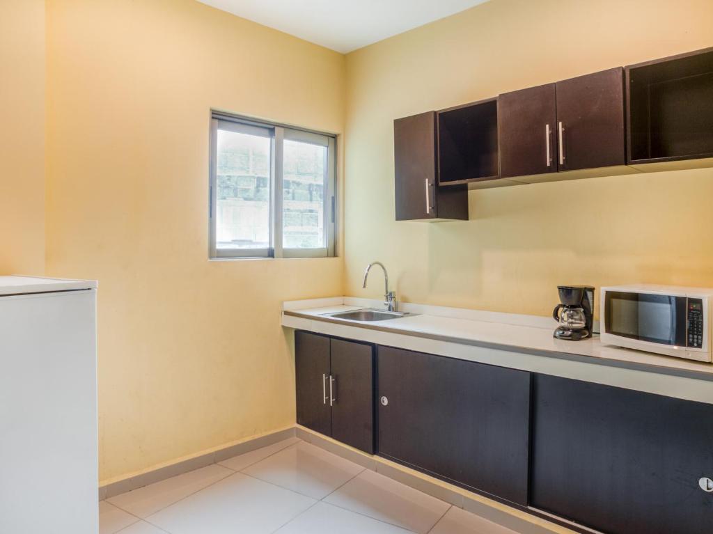 Kuchyň nebo kuchyňský kout v ubytování Veracruz Suites Hotel