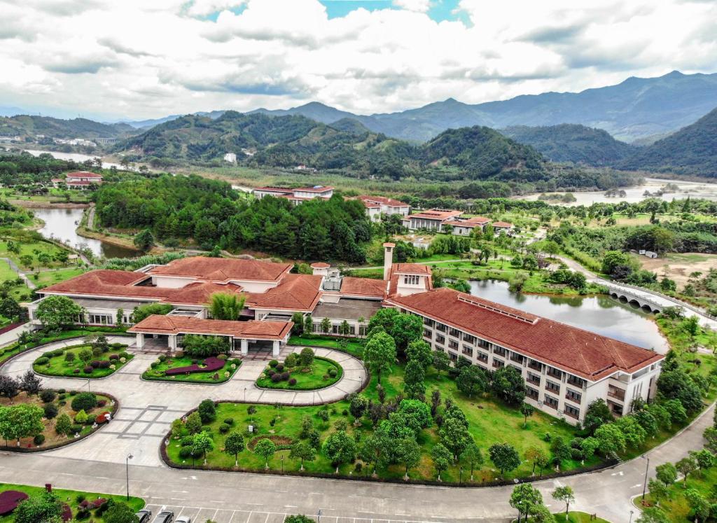 Aerial view of Dahongpao Resort and its landscaped grounds
