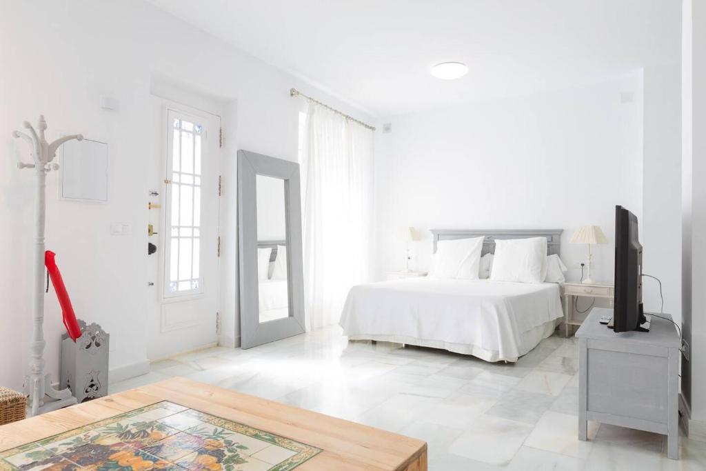 Posteľ alebo postele v izbe v ubytovaní Loft en primera linea del paseo marítimo