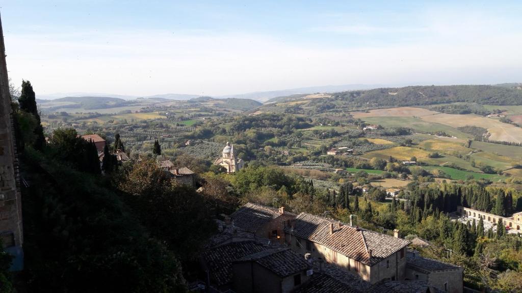 a view of a town from a hill at Torre alle Antiche Mura in Montepulciano