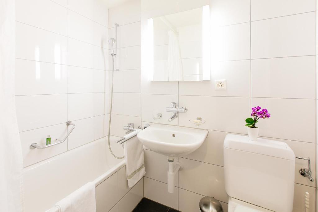 Koupelna v ubytování Apartmenthaus zum Trillen Basel City Center