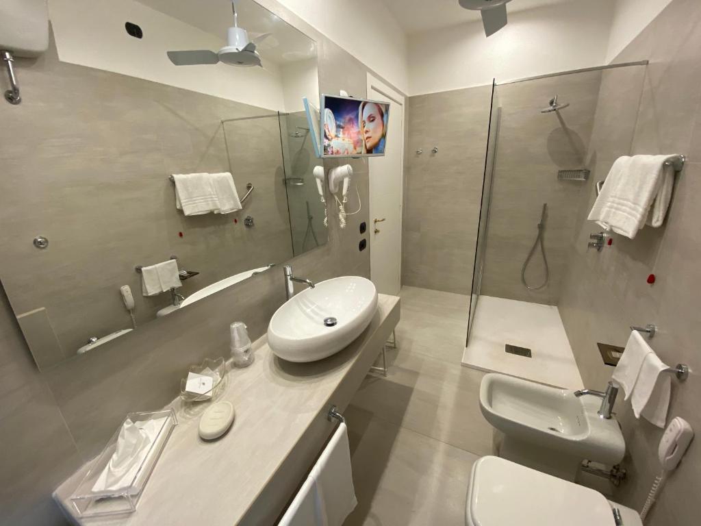 Koupelna v ubytování Hotel Cicolella