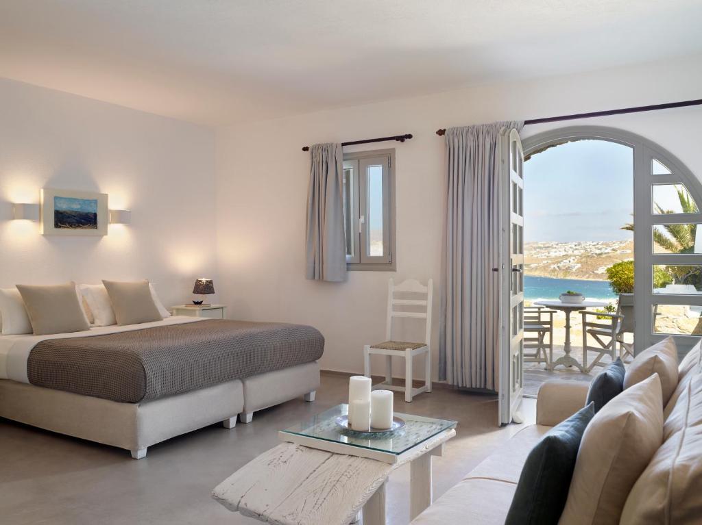 Posezení v ubytování Kallos of Mykonos - previous Leonis Summer Houses