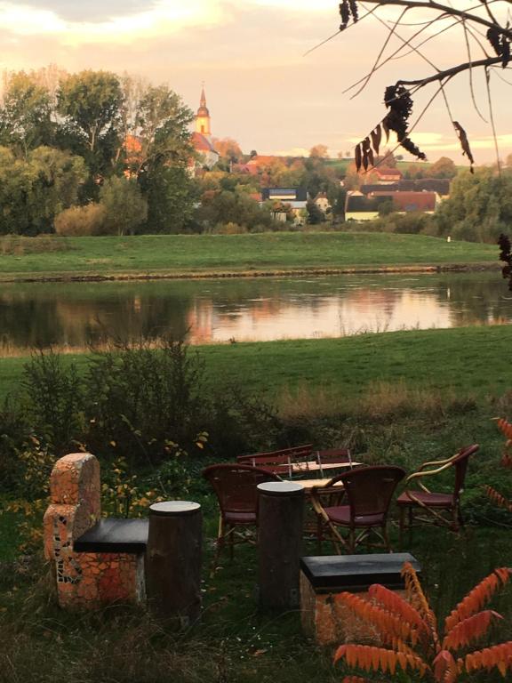 Zahrada ubytování Pension Elbkiosk