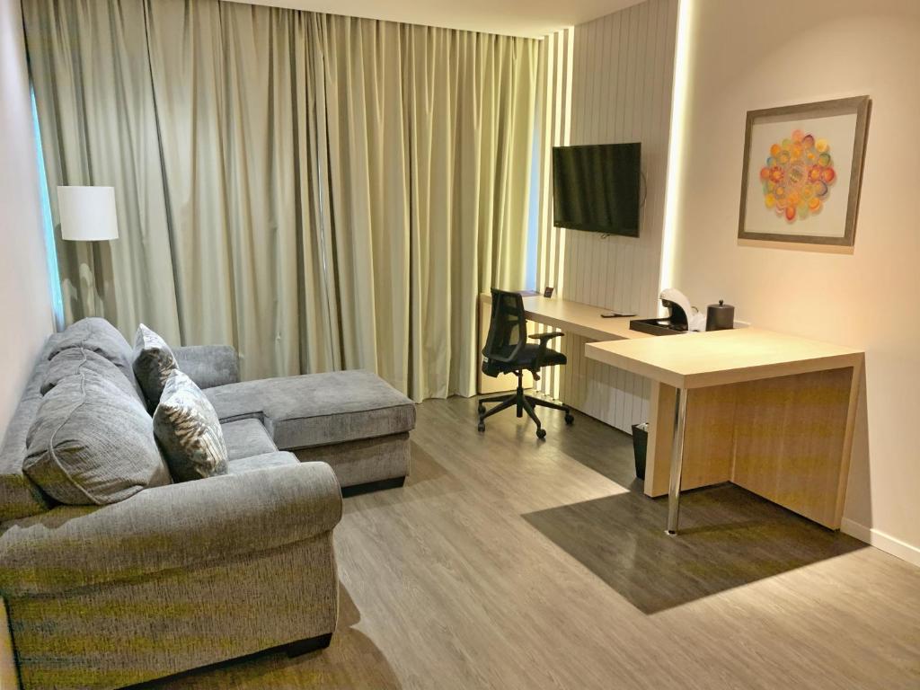 TV a/nebo společenská místnost v ubytování Holiday Inn Express Asuncion Aviadores by IHG