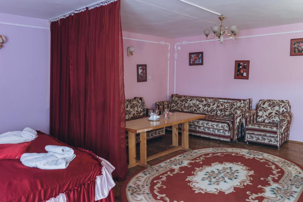 Postel nebo postele na pokoji v ubytování Турянська долина