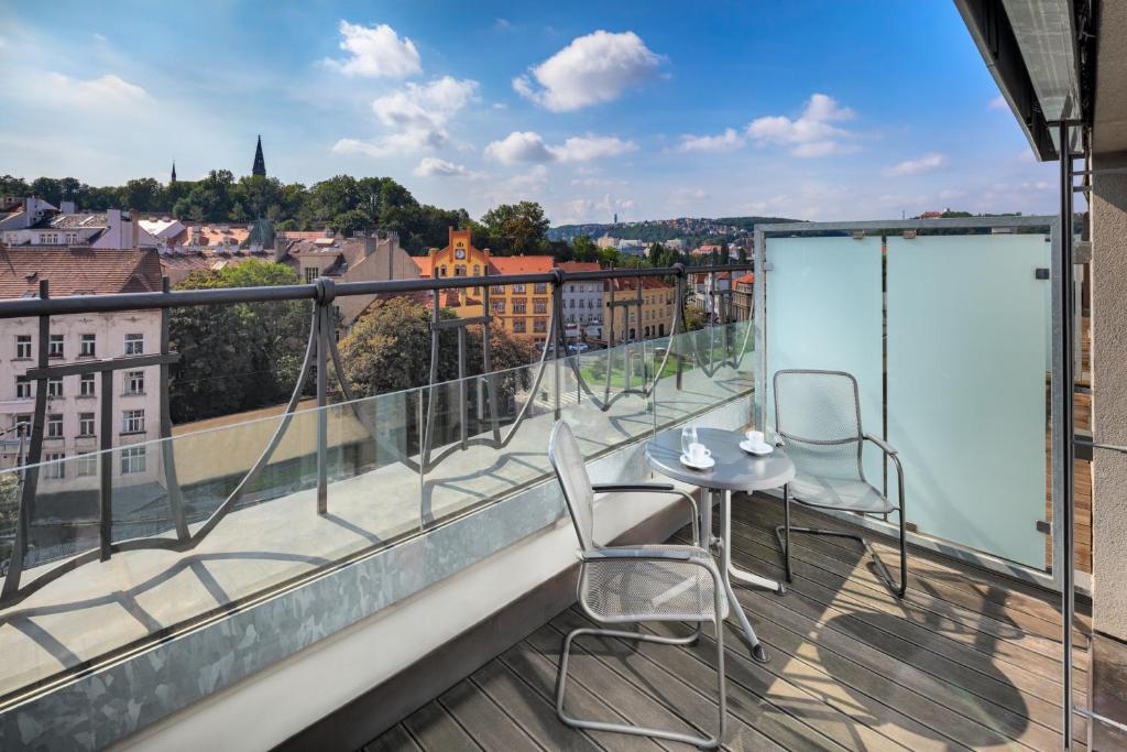 Balkón nebo terasa v ubytování Hermitage Hotel Prague