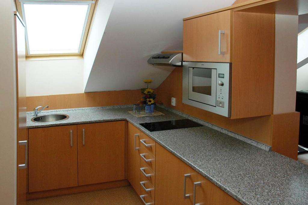 Kuchyň nebo kuchyňský kout v ubytování Hotel Restaurant Modrá Hvězda