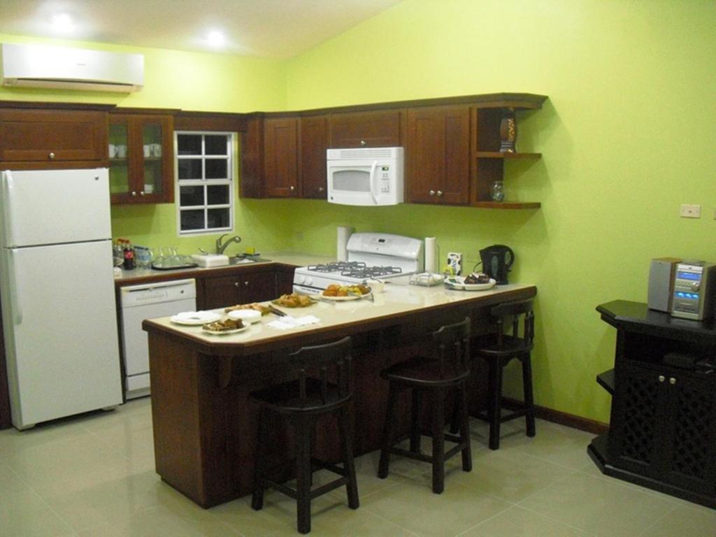 Kuchyň nebo kuchyňský kout v ubytování Piarco Village Suites