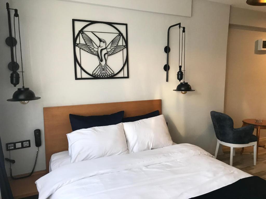 Postel nebo postele na pokoji v ubytování Barkod Otel