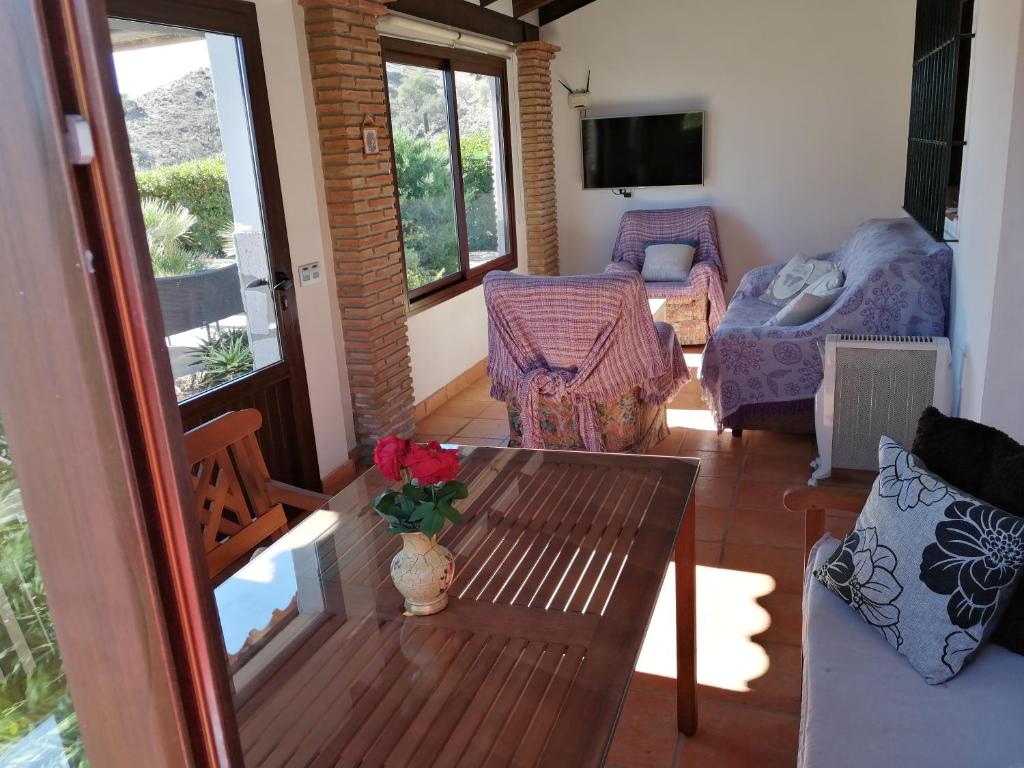 Posezení v ubytování Casita la Herilla