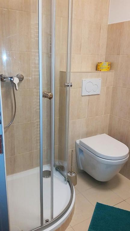Koupelna v ubytování Apartmány Šachty