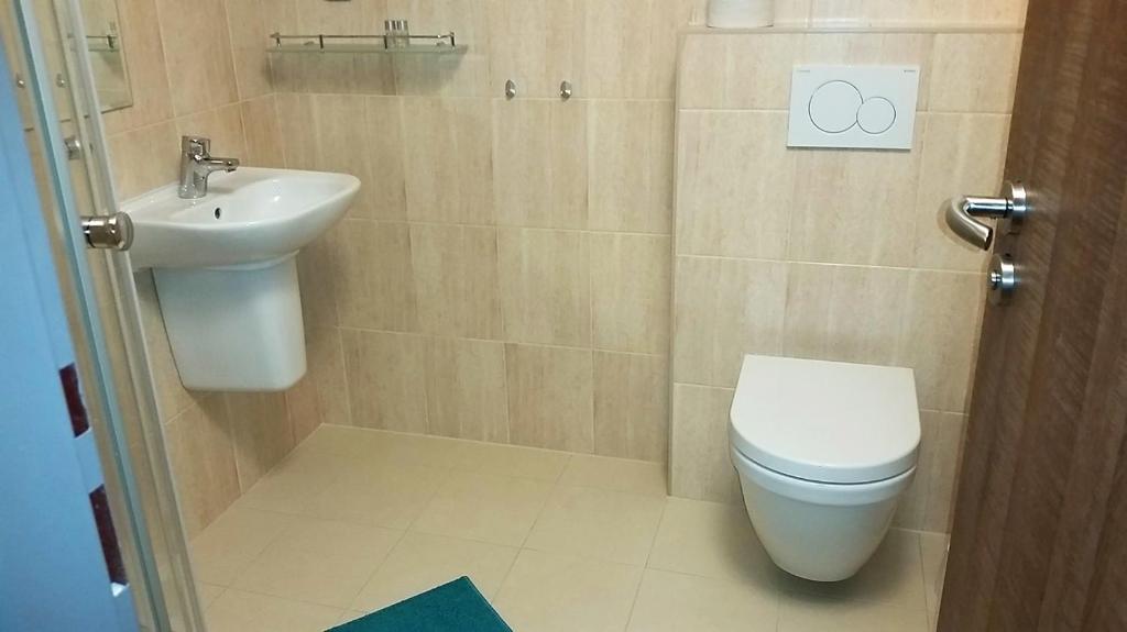 Koupelna v ubytování Apartmány Šachty