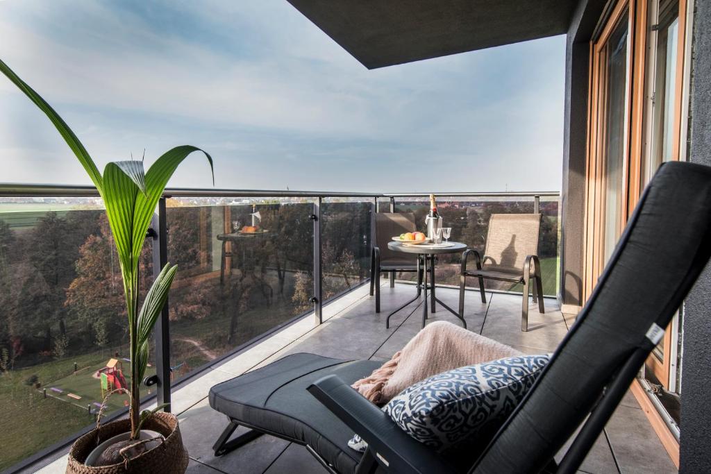 Balkón alebo terasa v ubytovaní Panorama Suite - Top Apartment - Gliwice