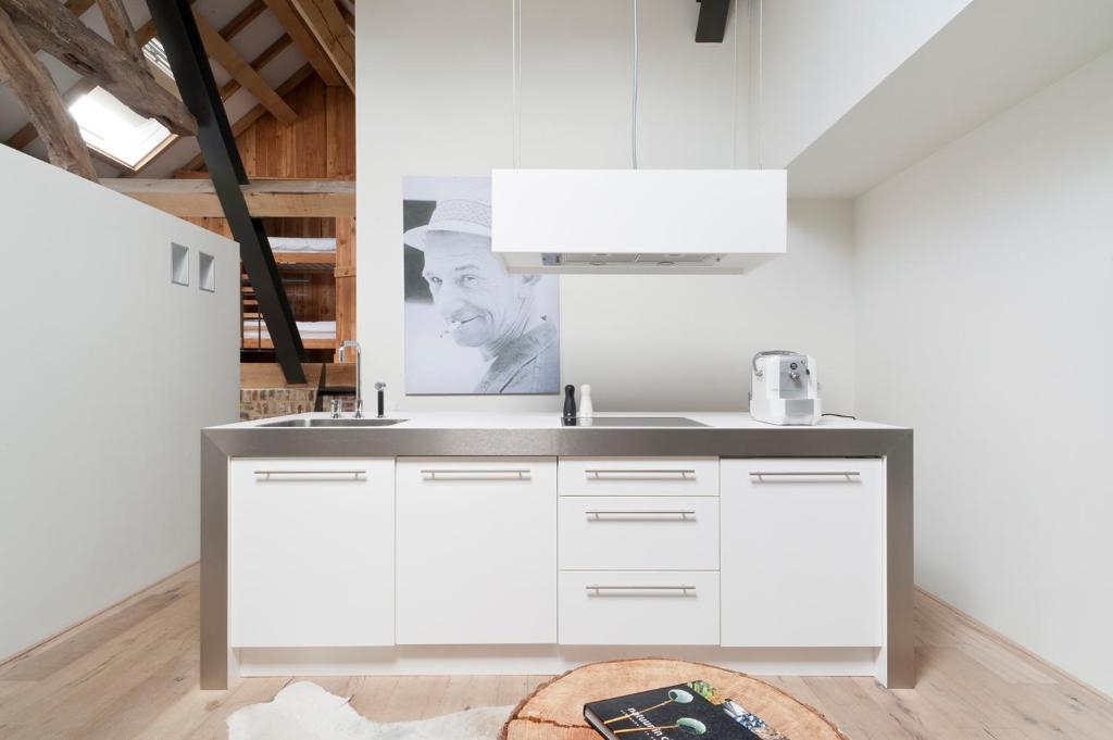 Kuchyň nebo kuchyňský kout v ubytování Cour 8 Lofts