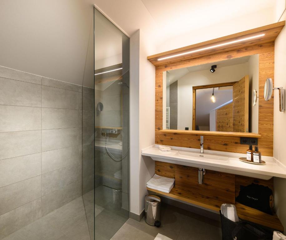 Koupelna v ubytování Hotel Bergzeit