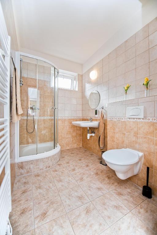 Koupelna v ubytování Apartmány Pod Čerťákem