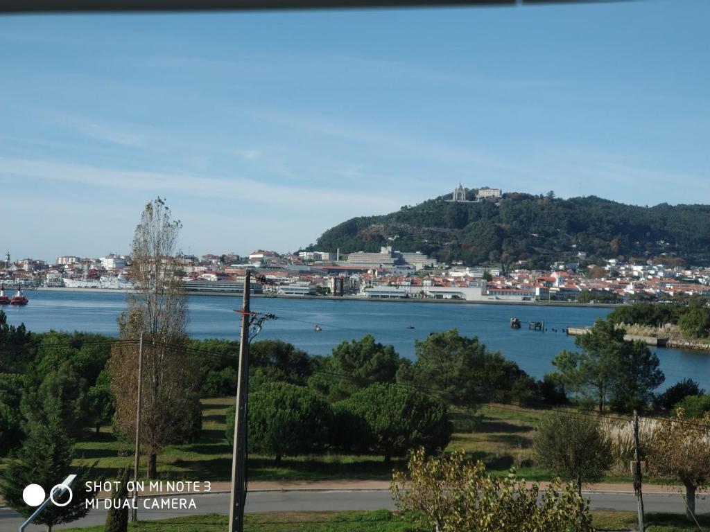 una vista de un cuerpo de agua con una ciudad en Apartamento Mariano Cabedelo, en Viana do Castelo