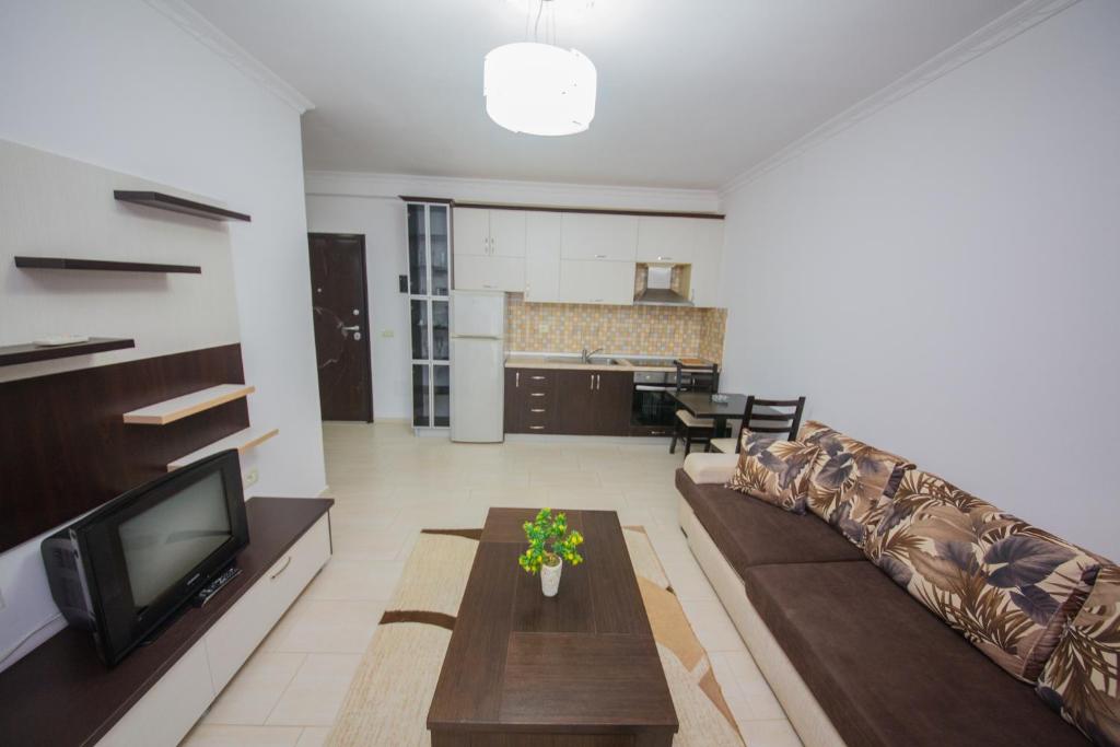 Kuchyň nebo kuchyňský kout v ubytování Apartments Qerret