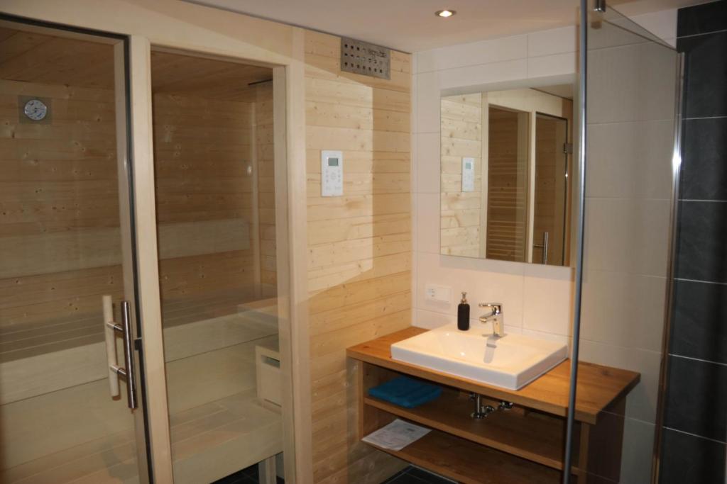 Kúpeľňa v ubytovaní Biobauernhof Jagglhof