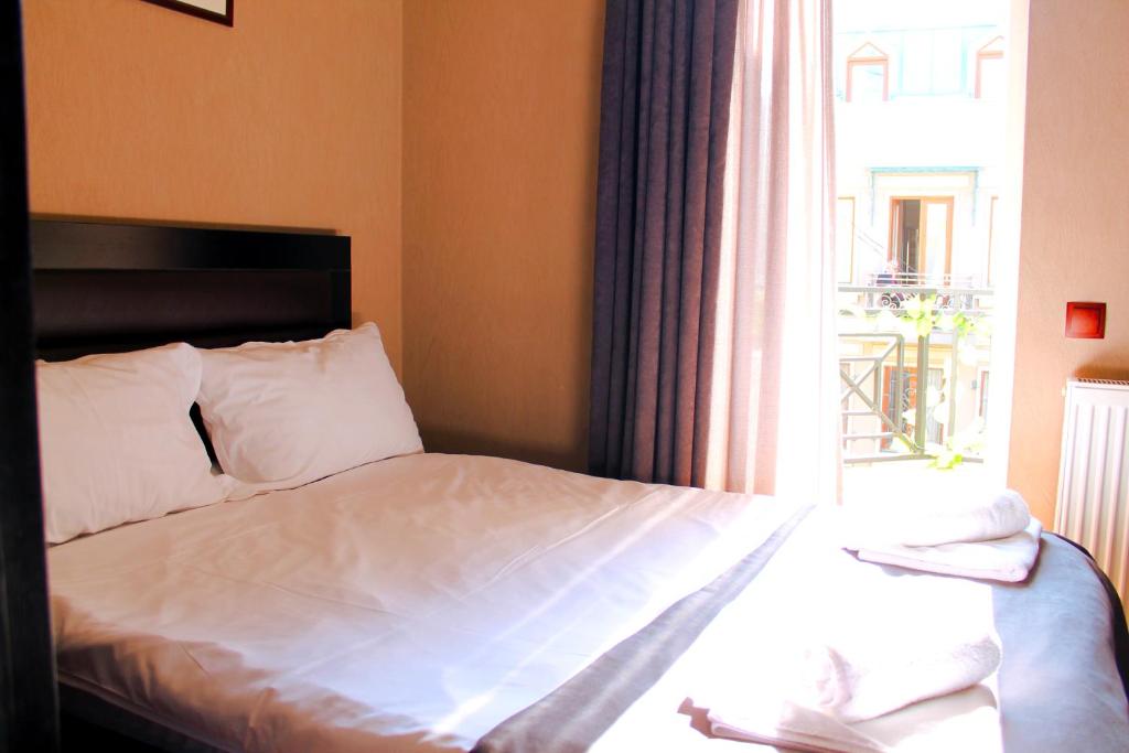 Postel nebo postele na pokoji v ubytování Hotel New Metekhi