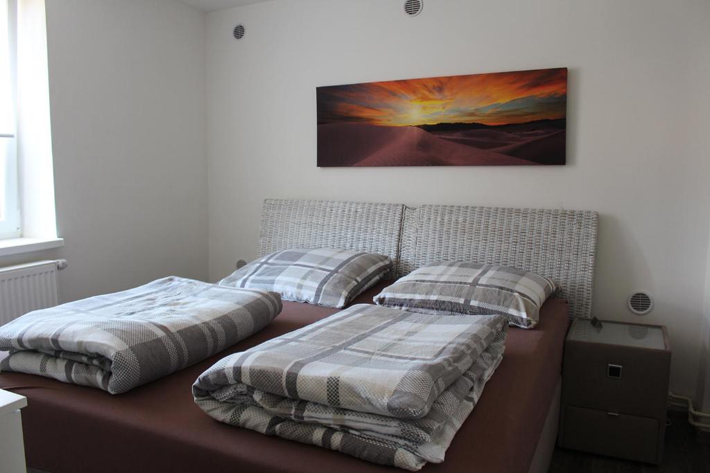 Postel nebo postele na pokoji v ubytování Pension Mois