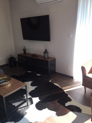 Telewizja i/lub zestaw kina domowego w obiekcie Thermal Forest Apartment