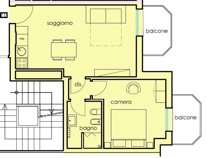 a floor plan of a house at Wally Residence in Rimini