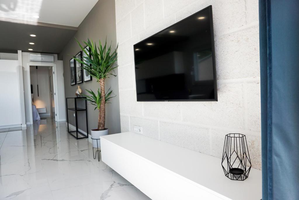 Televízia a/alebo spoločenská miestnosť v ubytovaní SoL Rooftop Apartments