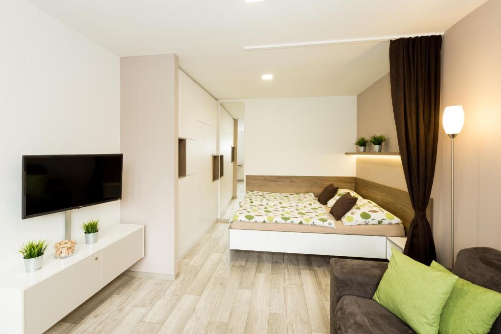 TV a/nebo společenská místnost v ubytování Apartmány Stožec - Nella Premium