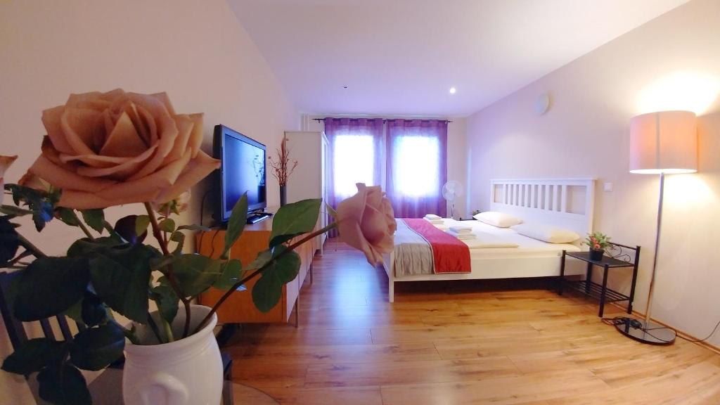 Postel nebo postele na pokoji v ubytování Hotel M68