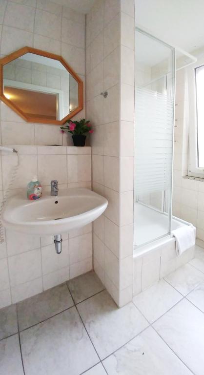 Koupelna v ubytování Hotel M68