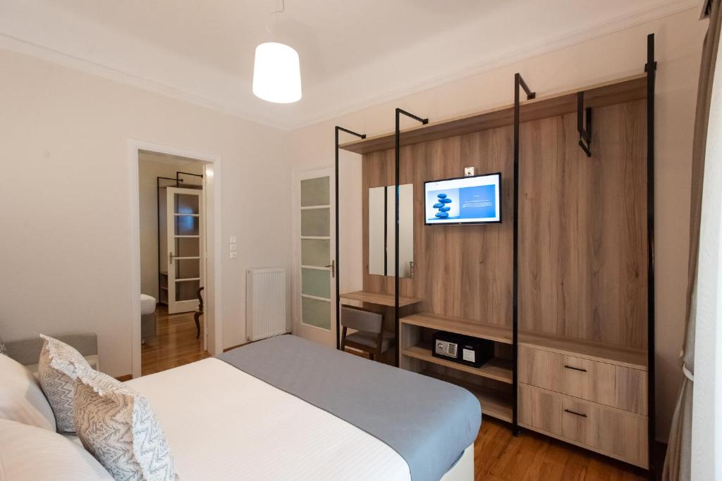 Łóżko lub łóżka w pokoju w obiekcie Blue Ark Lavish Sauna Suite
