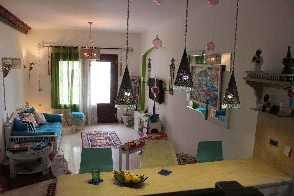 A seating area at Beit Matta