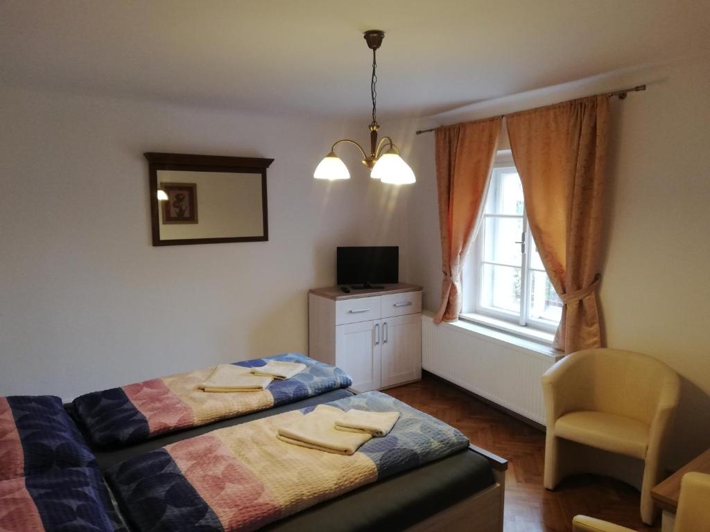 TV a/nebo společenská místnost v ubytování Vila Johanka & Apartments