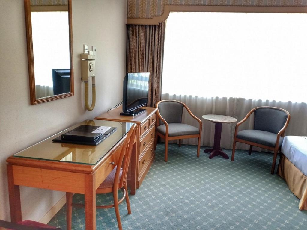 TV a/nebo společenská místnost v ubytování Terrace Hotel