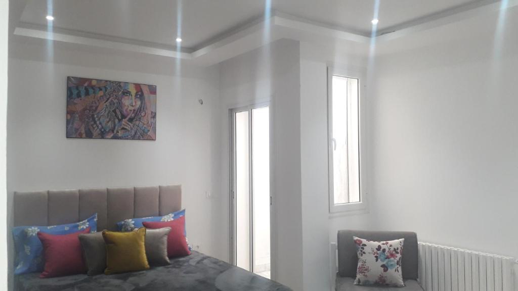 Posezení v ubytování Appartement à La Marsa