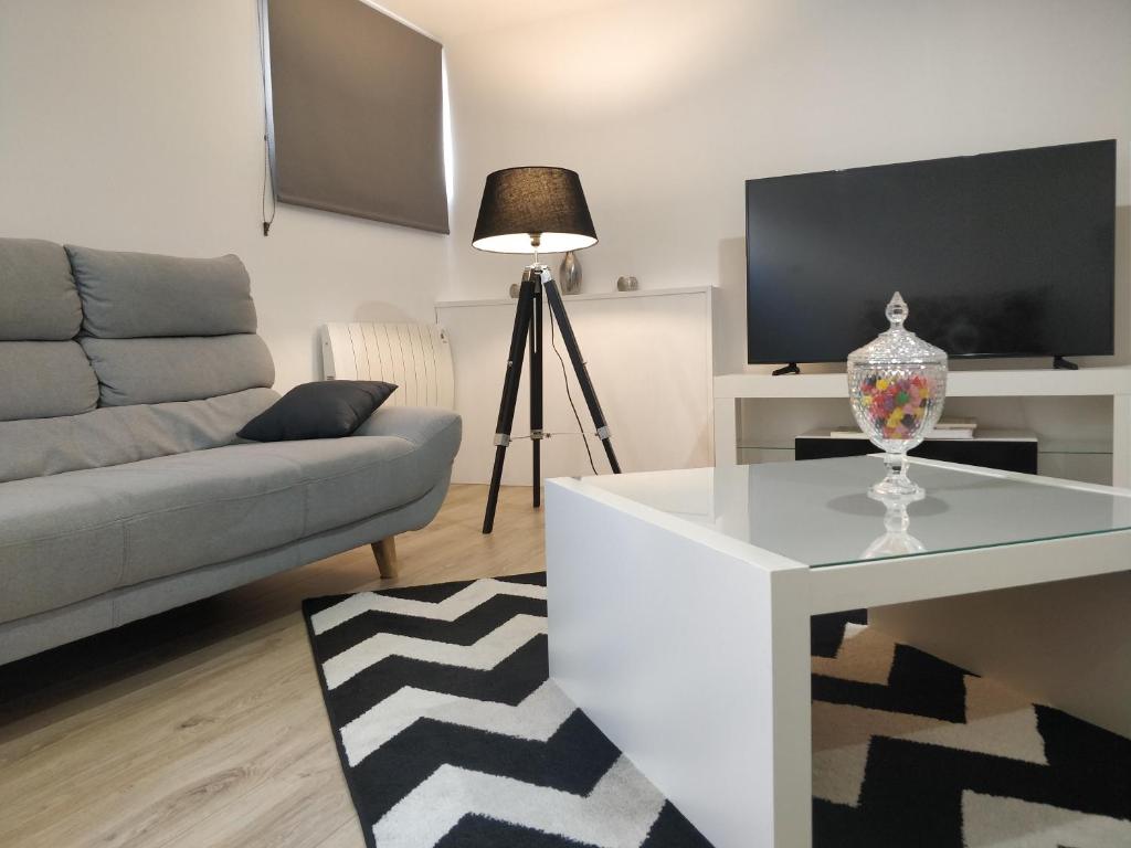 Posezení v ubytování Très Bel Appartement Neuf et Moderne 63m2 à Obernai