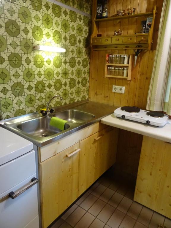 Kuchyň nebo kuchyňský kout v ubytování Ferienhütte Hochalm