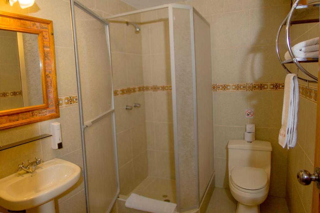 Koupelna v ubytování Hotel Warari