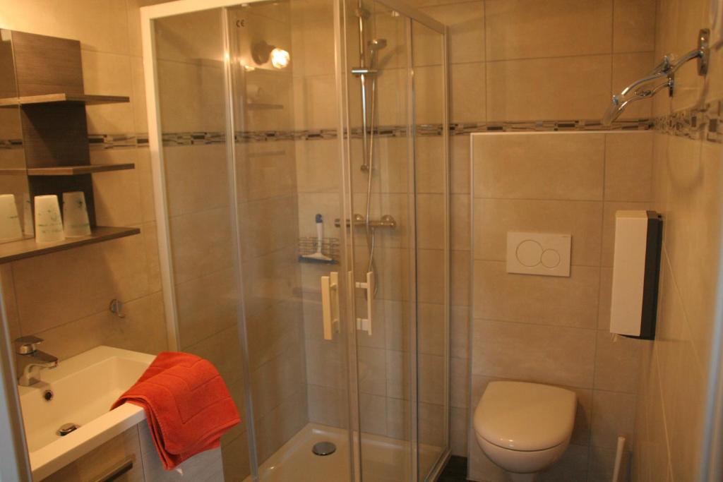 Koupelna v ubytování Gîte Châtel