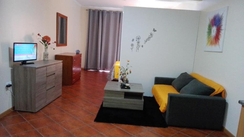 TV a/nebo společenská místnost v ubytování Lindo Apartamento Villa