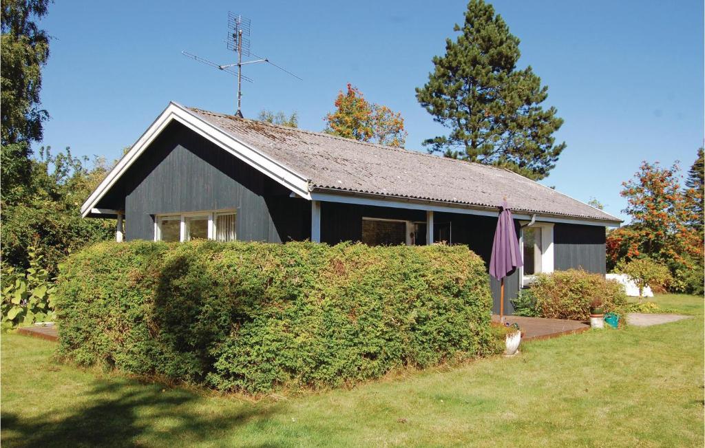 uma casa com um grande arbusto em frente em Amazing Home In Svendborg With Kitchen em Vemmenæs