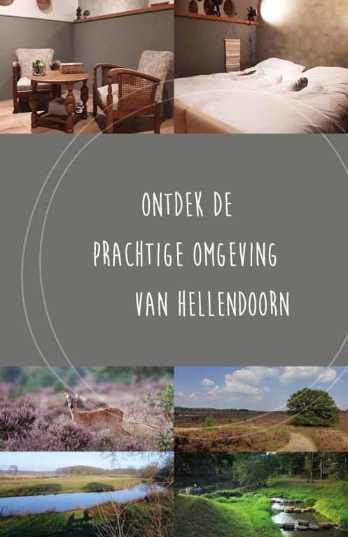 a collage of photos of a hotel room at Bed & Breakfast Hellendoorn in Hellendoorn