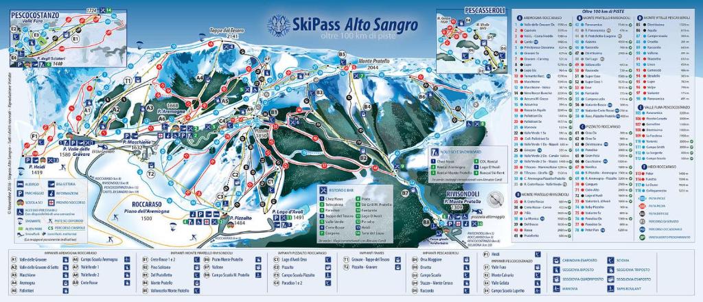 Une carte du centre de ski disneys singapore dans l'établissement RESIDENCE LA REGINA DELLA NEVE, à Roccaraso