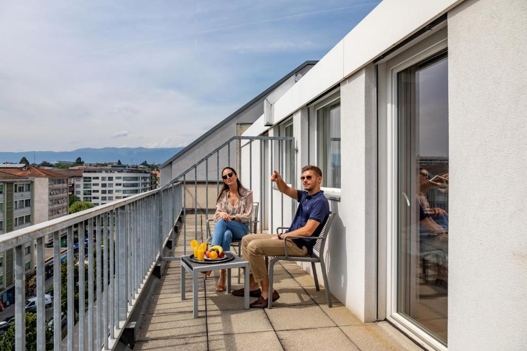 Balkón nebo terasa v ubytování Hôtel Les Nations